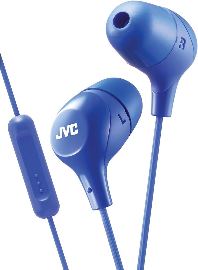 JVC Memory Foam Earbud Marshmallow Memory Foam Earbud with Mic Blue (HAFX38MA) - Image 1